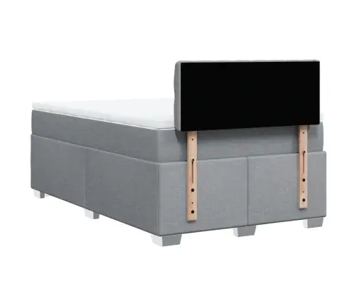 Atsperu Gulta Ar Matraci, Gaiši Pelēka Audums, 120X200Cm Vidaxl