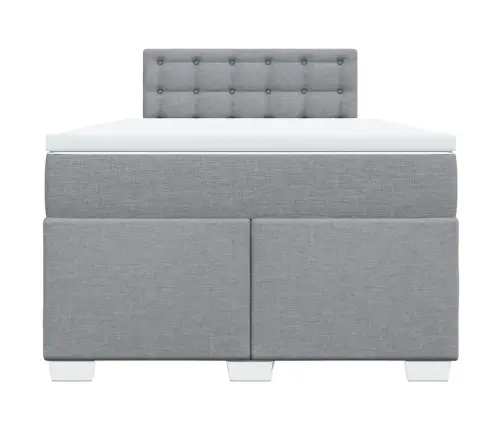 Atsperu Gulta Ar Matraci, Gaiši Pelēka Audums, 120X200Cm Vidaxl