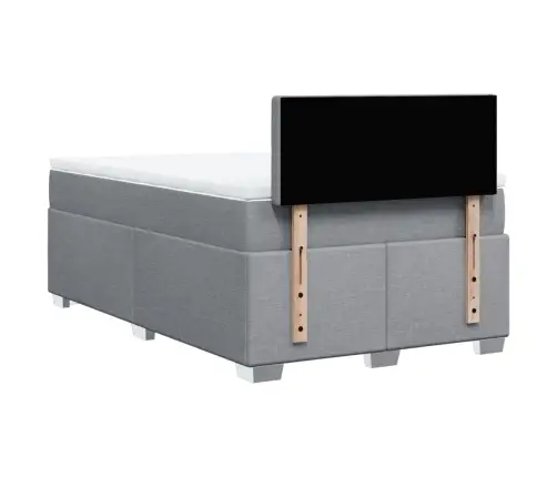 Atsperu Gulta Ar Matraci, Gaiši Pelēka Audums, 120X200Cm Vidaxl