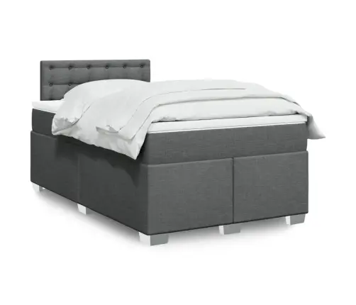 Atsperu Gulta Ar Matraci, Tumši Pelēka Audums, 120X200Cm Vidaxl