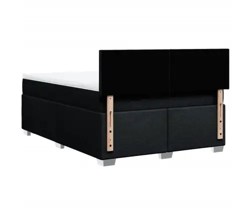 Atsperu Gulta Ar Matraci, Melna Audums, 140X190 Cm Vidaxl