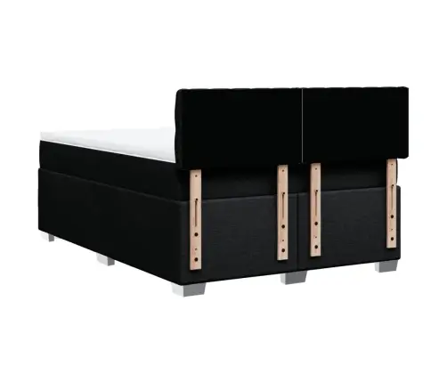 Atsperu Gulta Ar Matraci, Melna Audums, 140X190 Cm Vidaxl