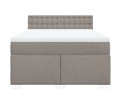 Lova Su Spyruoklėmis Ir Čiužiniu, Taupe, 140X190 cm Audinys