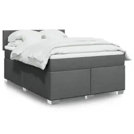 Lova Su Spyruoklėmis/Čiužiniu,Tamsiai Pilka, 160X200cm Audinys
