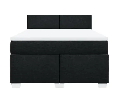 Atsperu Gulta Ar Matraci, Melns, 160X200 Cm, Audums Vidaxl