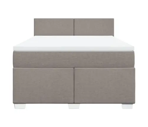 Lova Su Spyruoklėmis Ir Čiužiniu, Taupe, 160X200 cm Audinys