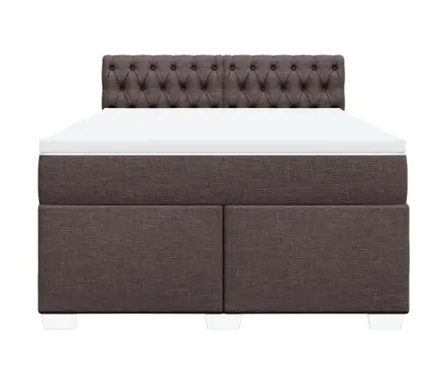 Lova Su Spyruoklėmis Ir Čiužiniu, Ruda, 160X200 cm Audinys