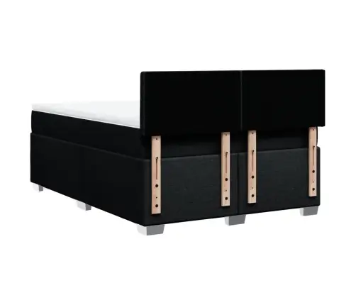 Atsperu Gulta Ar Matraci, Melns, 160X200 Cm, Audums Vidaxl