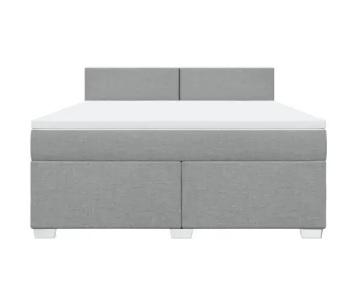 Lova Su Spyruoklėmis Ir Čiužiniu, Pilka, 180X200cm Audinys