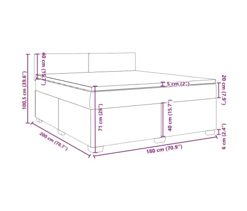 Lova Su Spyruoklėmis Ir Čiužiniu, Mėlyna, 180X200 cm Audinys