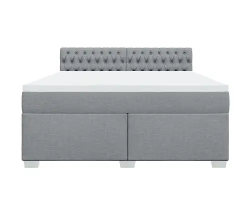 Atsperu Gulta Ar Matraci, Gaiši Pelēka Audums, 180X200 Cm Vidaxl