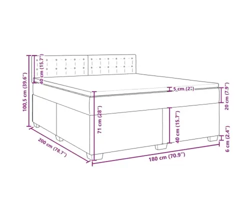 Lova Su Spyruoklėmis Ir Čiužiniu, Juoda, 180X200 cm Audinys