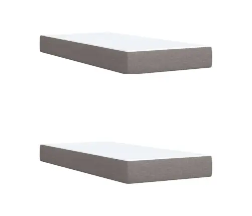 Atsperu Gultas Rāmis Ar Matraci, Pelēkbrūns, 200X200 Cm, Audums Vidaxl