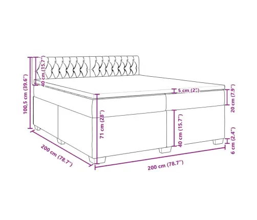 Lova Su Spyruoklėmis Ir Čiužiniu, Pilka, 200X200cm Audinys