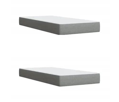 Atsperu Gulta Ar Matraci, Gaiši Pelēka Audums, 200X200Cm Vidaxl