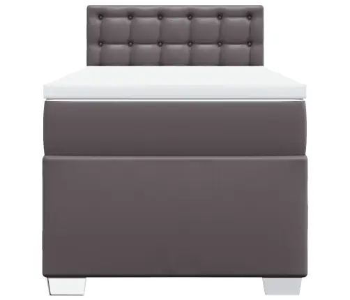 Atsperu Gulta Ar Matraci, Pelēka, 80X200 Cm, Mākslīgā Āda Vidaxl