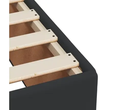 Atsperu Gulta Ar Matraci, Melna, 90X200 Cm, Mākslīgā Āda Vidaxl