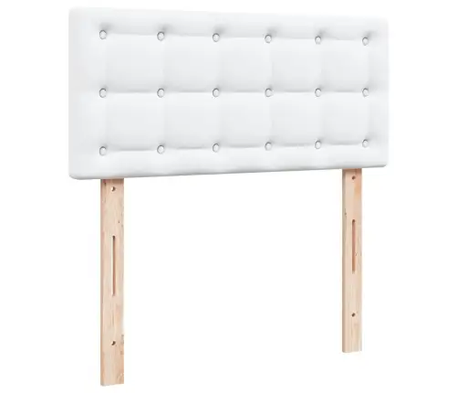 Atsperu Gulta Ar Matraci, Balta, 90X200 Cm, Mākslīgā Āda Vidaxl