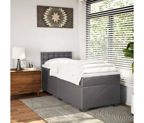 Kontinentaalvoodi Madratsiga, Hall, 90X200 cm Kunstnahk