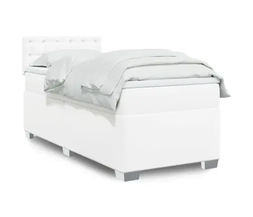 Kontinentaalvoodi Madratsiga, Valge, 100X200 cm Kunstnahk