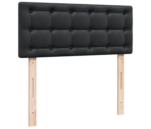 Atsperu Gulta Ar Matraci, Melna, 120X190 Cm, Mākslīgā Āda Vidaxl