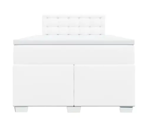 Kontinentaalvoodi Madratsiga, Valge, 120 X 190 cm Kunstnahk