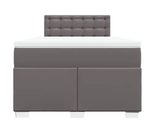 Lova Su Spyruoklėmis Ir Čiužiniu, Pilka,120X200cm Dirbtinė Oda