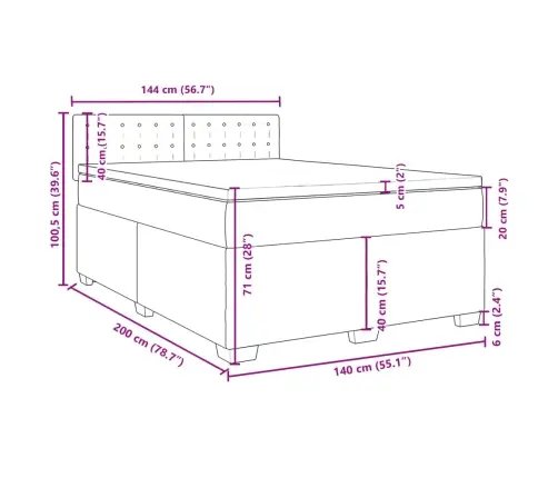 Lova Su Spyruoklėmis/Čiužiniu, Kapučino,140X200cm Dirbtinė Oda