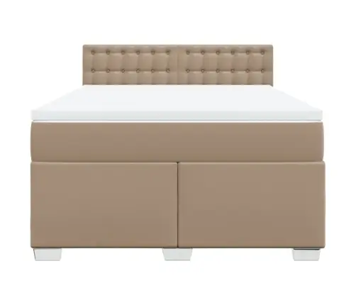 Lova Su Spyruoklėmis/Čiužiniu, Kapučino,140X200cm Dirbtinė Oda