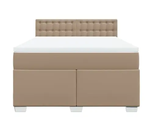 Atsperu Gulta Ar Matraci, Kapučīno, 160X200 Cm, Mākslīgā Āda Vidaxl Atsperu Gulta Ar Matraci, Kapučīno, 160X200 Cm, Mākslīgā Āda Vidaxl