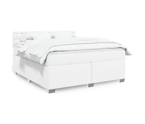 Kontinentaalvoodi Madratsiga, Valge, 180X200 cm Kunstnahk