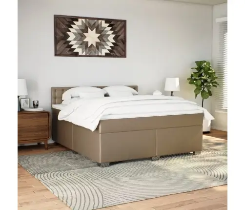 Atsperu Gulta Ar Matraci, Kapučīno, 180X200 Cm, Mākslīgā Āda Vidaxl