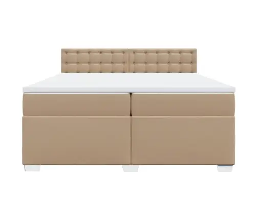 Lova Su Čiužiniu, Kapučino, 200X200cm Dirbtinė Oda