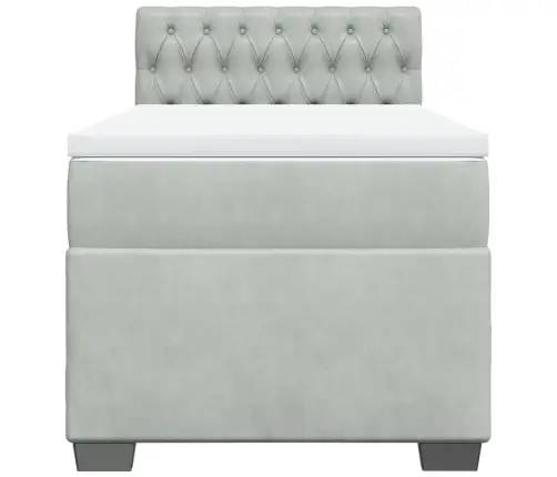 Atsperu Gulta Ar Matraci, Gaiši Pelēka Samts, 80X200 Cm Vidaxl