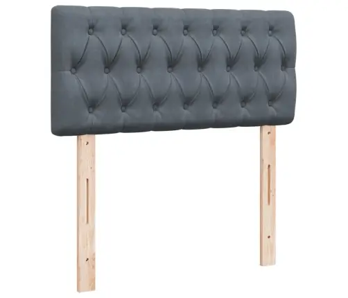 Atsperu Gulta Ar Matraci, Tumši Pelēka Samts, 80X200 Cm Vidaxl