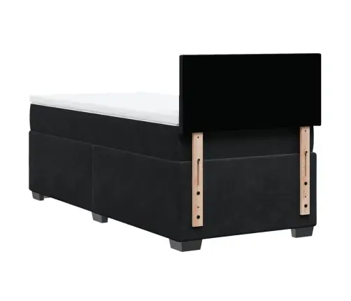 Atsperu Gulta Ar Matraci, Melna Samts, 90X190 Cm Vidaxl