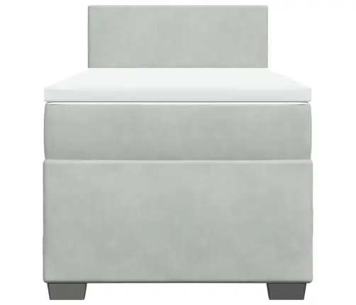 Kontinentaalvoodi Madratsiga, Helehall, 90X200 cm Samet