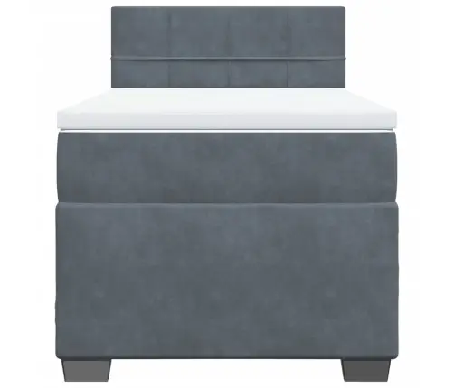 Kontinentaalvoodi Madratsiga, Tumehall, 90X200 cm Samet