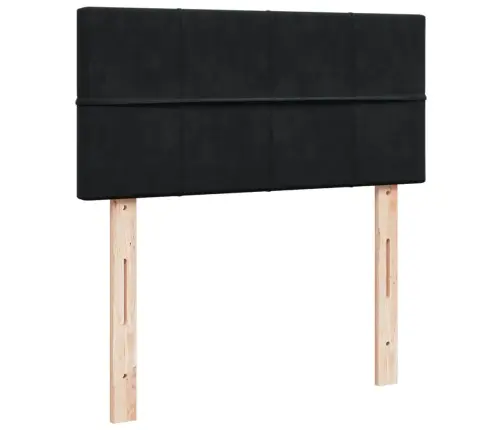 Atsperu Gulta Ar Matraci, Melna Samts, 90X200 Cm Vidaxl