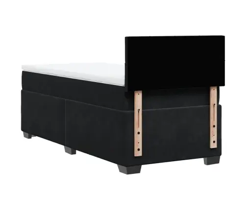 Atsperu Gulta Ar Matraci, Melna Samts, 90X200 Cm Vidaxl