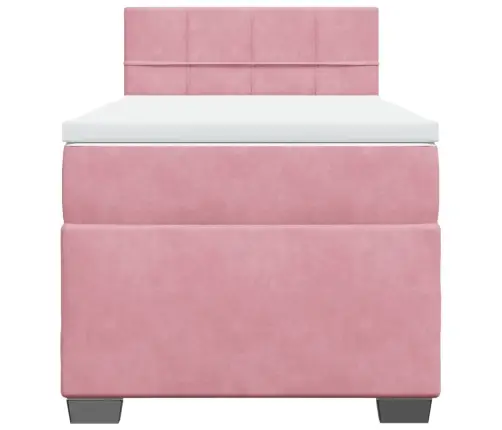 Kontinentaalvoodi Madratsiga, Roosa, 90X200 cm Samet