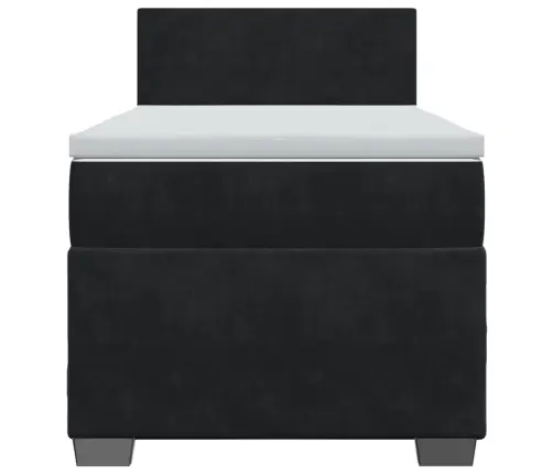 Atsperu Gulta Ar Matraci, Melna Samts, 100X200 Cm Vidaxl