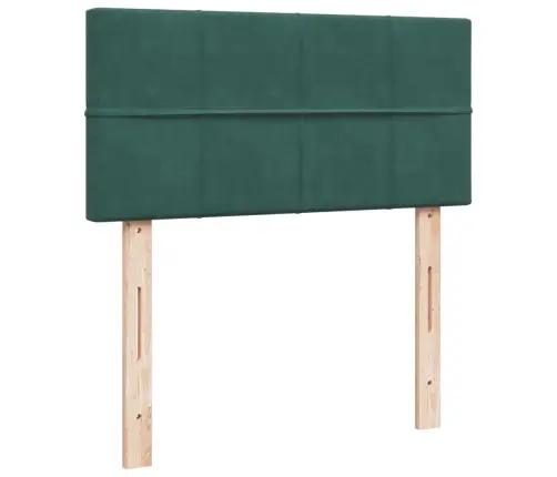 Lova Su Spyruoklėmis Ir Čiužiniu, Žalia, 100X200 cm Aksomas