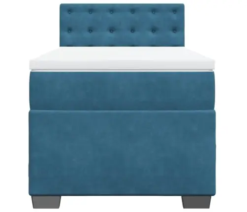 Kontinentaalvoodi Madratsiga, Tumesinine, 100X200 cm Samet