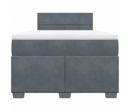 Atsperu Gulta Ar Matraci, Tumši Pelēks Samts, 120X190 Cm Vidaxl