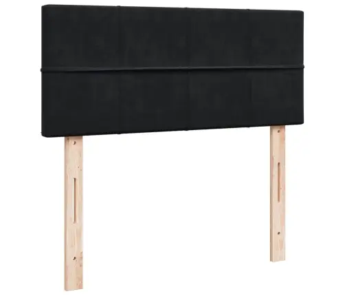 Atsperu Gulta Ar Matraci, Melns Samts, 120X190 Cm Vidaxl