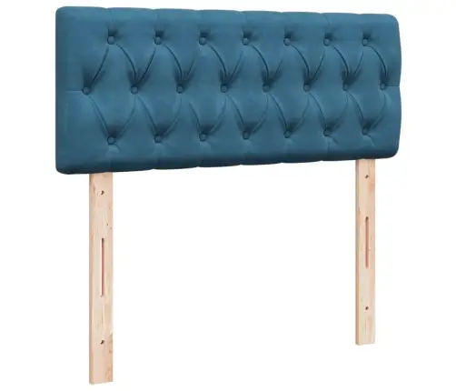 Atsperu Gulta Ar Matraci, Tumši Zils Samts, 120X190 Cm Vidaxl