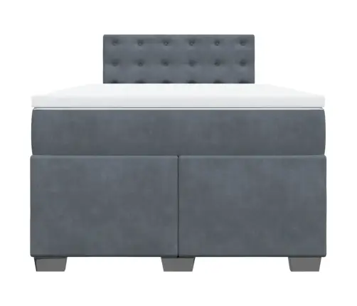 Lova Su Spyruoklėmis Ir Čiužiniu, Pilka, 120X190cm Aksomas