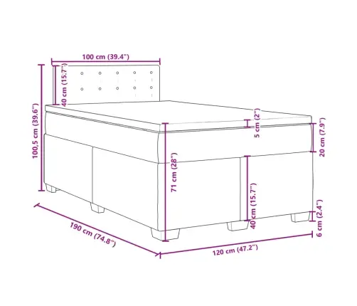 Lova Su Spyruoklėmis Ir Čiužiniu, Juoda, 120X190cm Aksomas