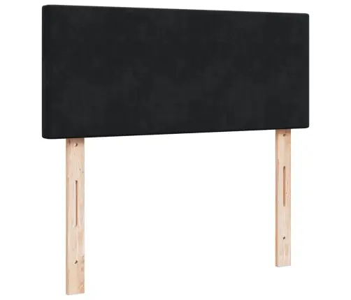 Kontinentaalvoodi Madratsiga, Must, 120X200 cm Samet